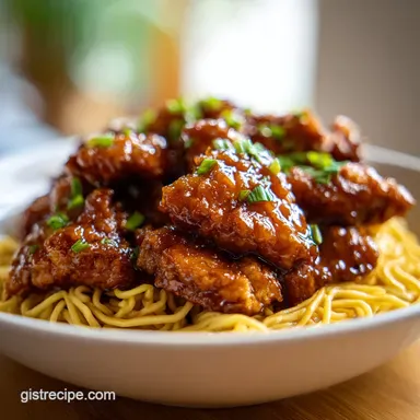 Sticky Garlic Chicken Noodles in 30 Min Recipe Card