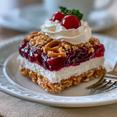 Strawberry Pretzel Salad: Creamy