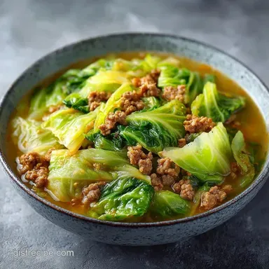 Stuffed Cabbage Soup with Ground Beef Recipe Card