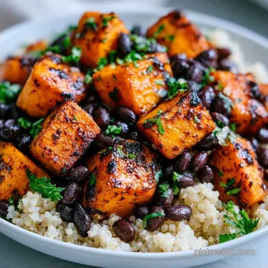 Black Bean Quinoa with Sweet Potatoes