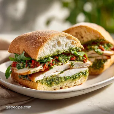 Turkey Pesto Sandwich: Ciabatta in 15 Minutes