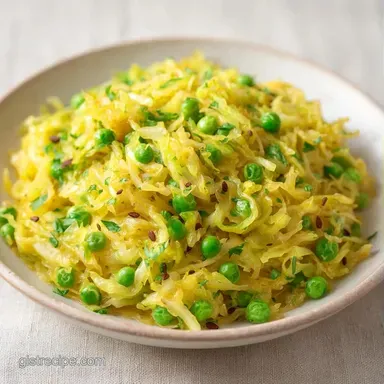 Turmeric Cabbage and Peas in 15 Minutes Recipe Card