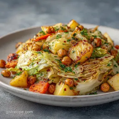Roasted Vegan Cabbage Sheet Pan Dinner Recipe Card