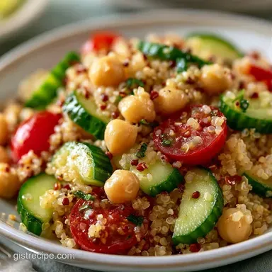 Vegan Greek Quinoa Bowl with Chickpeas Recipe Card