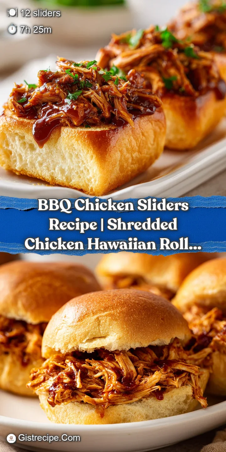 Close-up of tender shredded chicken drenched in rich mahogany sauce, dripping from a soft, toasted buttery bun.
