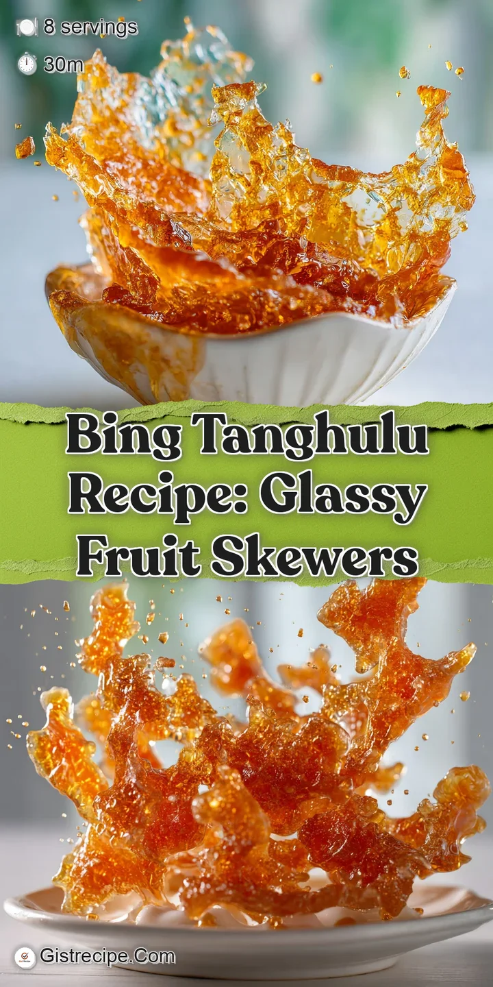 Close-up of a cluster of candied hawthorn berries, the glassy, crackled sugar coating catching the light, hinting at sweet...