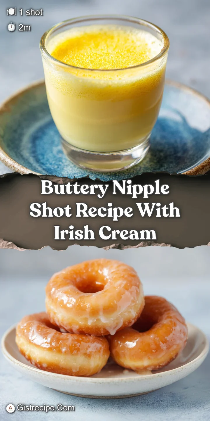 Close-up of a buttery nipple shot's layered appearance, highlighting the smooth textures and gradient from light to dark a...