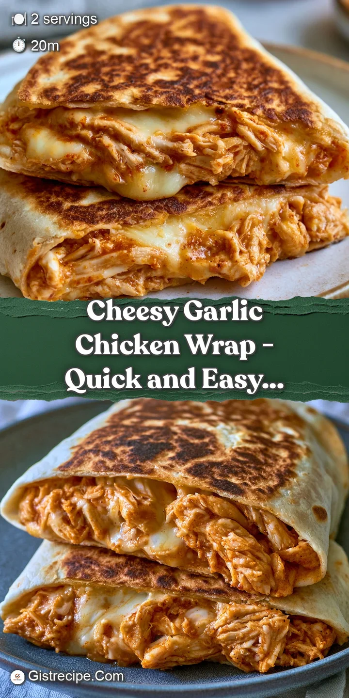 Close-up of melted, bubbly cheese and tender chicken pieces inside a crisp, toasted garlic-infused tortilla shell.