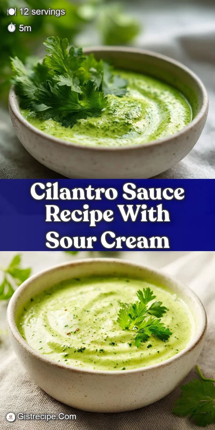 Close-up of creamy cilantro sauce, showcasing its glossy sheen and finely chopped herbs, inviting aroma implied by the viv...