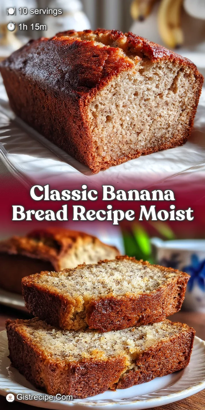 Close-up of moist banana bread, showcasing the golden crust and soft crumb. Swirls of banana visible throughout.