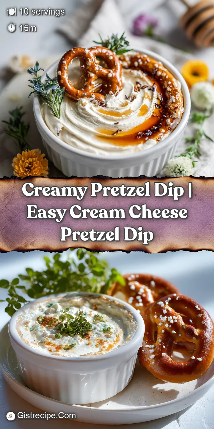 Close-up reveals a smooth, cheesy dip with crisp bacon bits. Pretzel pieces offer salty, crunchy contrasts.