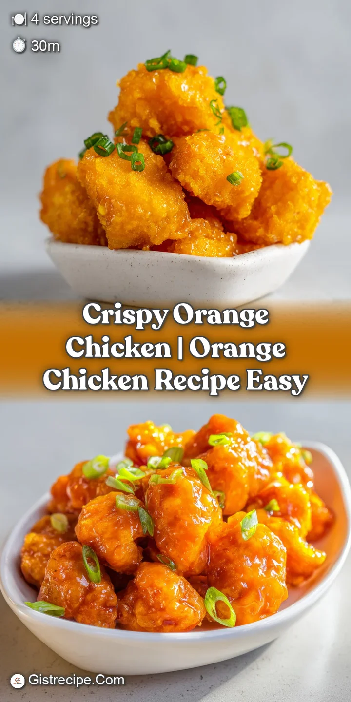Close-up of a golden-brown chicken piece dripping with a thick, translucent orange glaze and toasted sesame seeds.