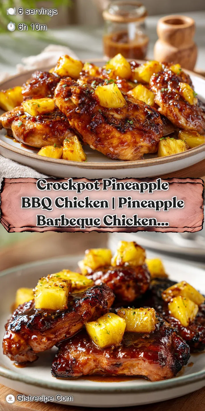 Extreme close-up of juicy, sauce-coated chicken pieces and caramelized pineapple glistening under warm kitchen light.