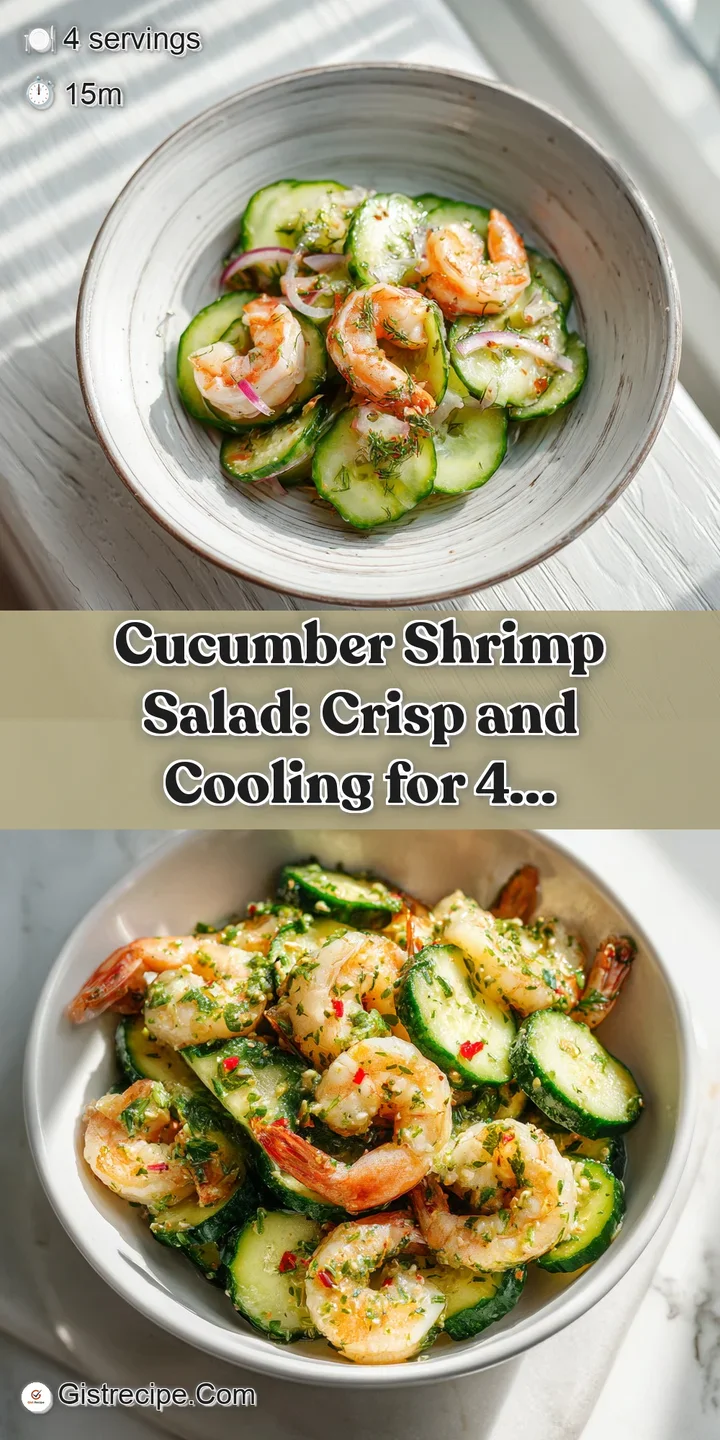 Close-up of plump shrimp and diced cucumber in a creamy dressing, sprinkled with fresh, aromatic dill.