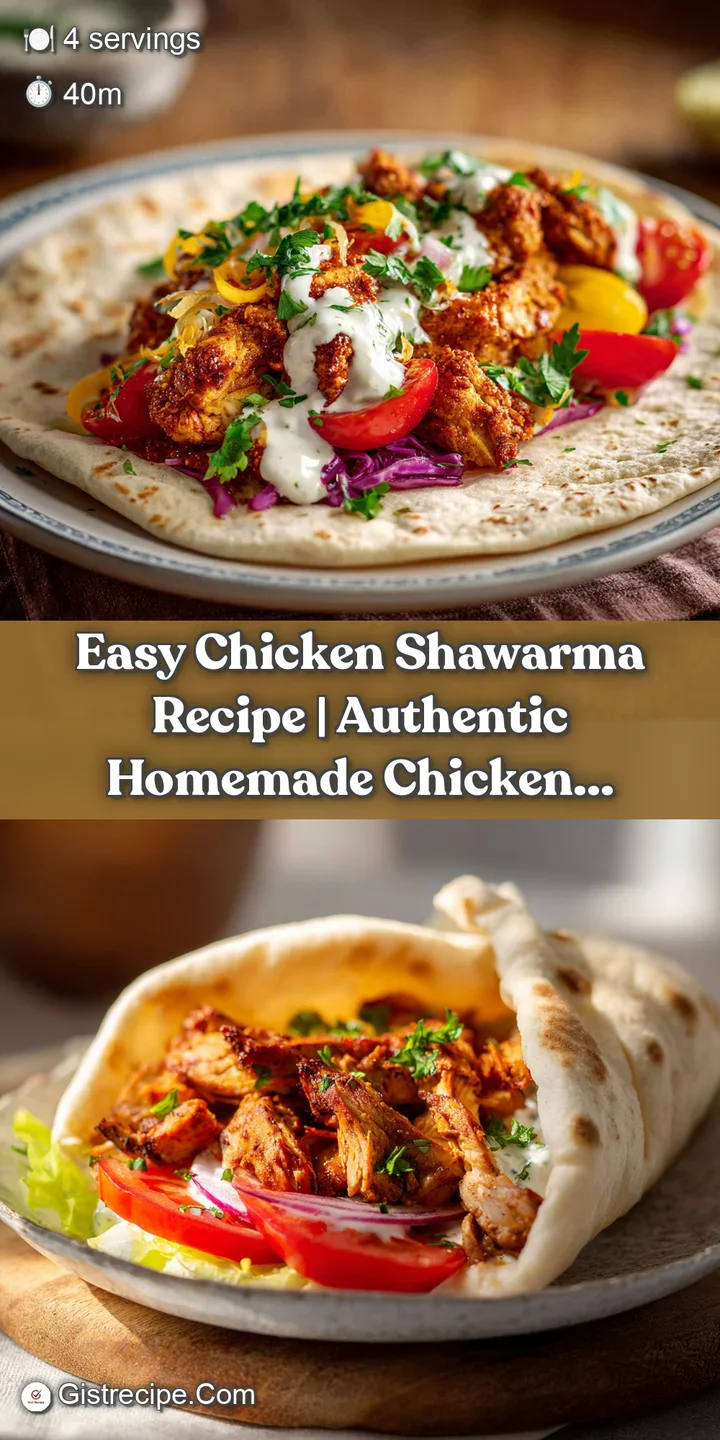 Juicy, marinated chicken shawarma with char marks, nestled in soft flatbread with pickled vegetables.