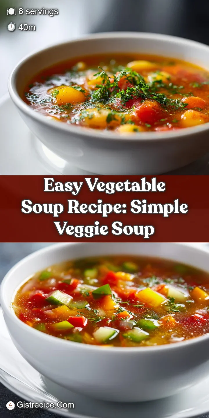 Close-up: glistening vegetables in hearty broth, steam curling upward. Carrots, zucchini, and herbs hint at rich, savory f...