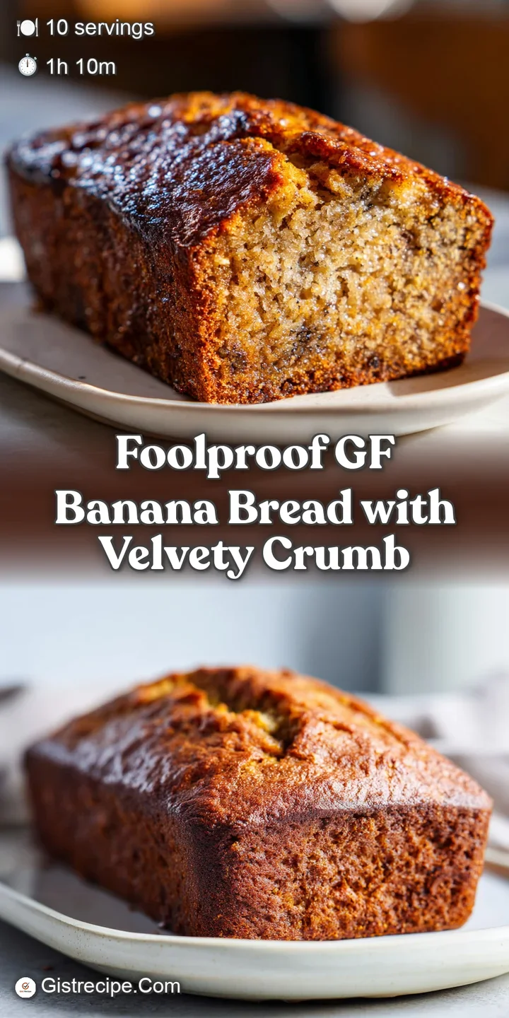 Close-up of dense banana bread showing speckled bits of browned banana & walnuts. Warm, inviting, and hinting at a sweet, ...