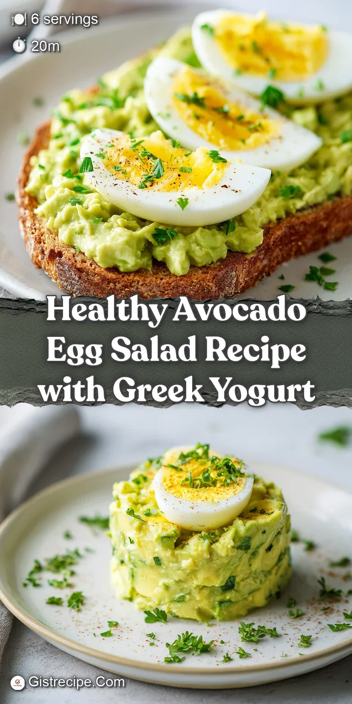 Close-up of chunky avocado egg salad with creamy Greek yogurt dressing. Flecks of dill and cracked black pepper visible.
