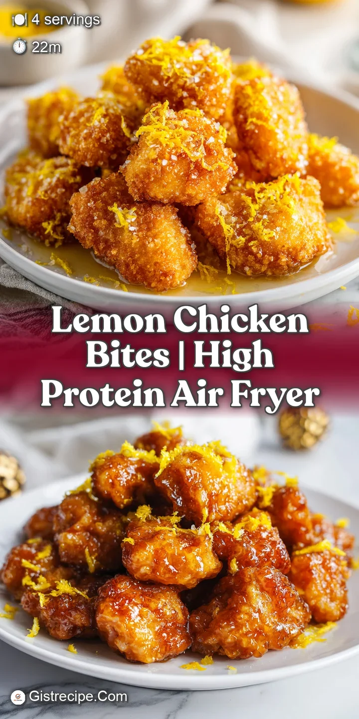 Close-up of a crispy golden chicken bite showing a juicy interior and a dusting of bright yellow lemon zest.