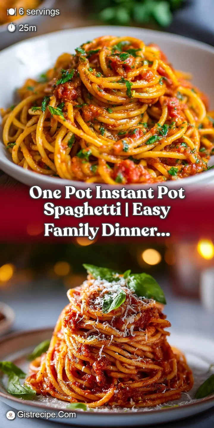 Close-up of steaming spaghetti, strands coated in a glossy, chunky tomato sauce with flecks of basil.