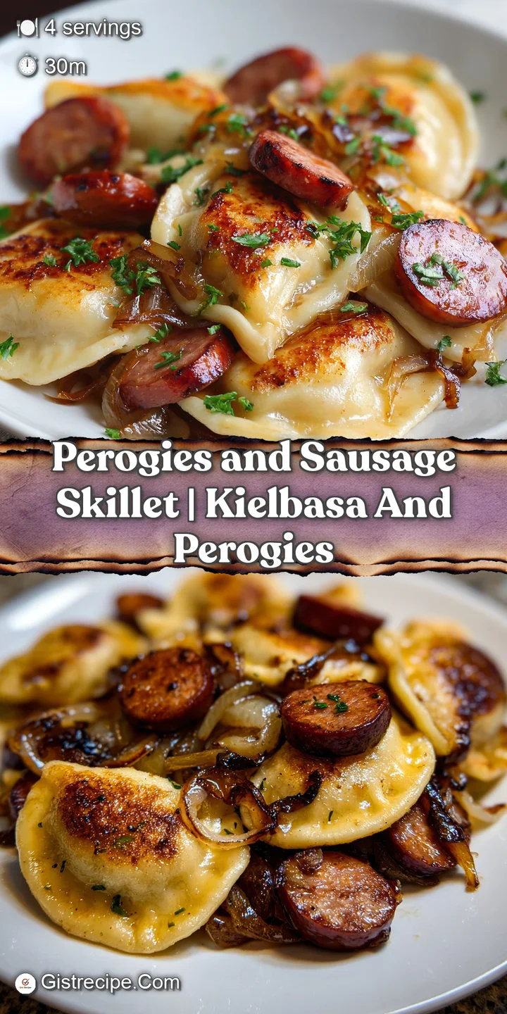 A close-up of a crispy, seared potato dumpling next to a juicy slice of browned sausage with glistening butter.