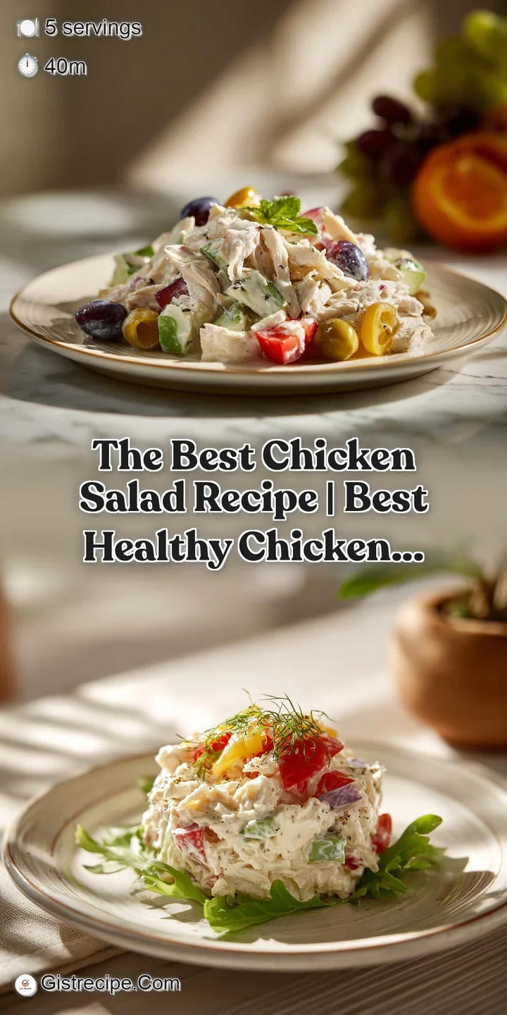 Close-up of tender chicken salad, glistening with mayonnaise and studded with crunchy diced celery and red onion.