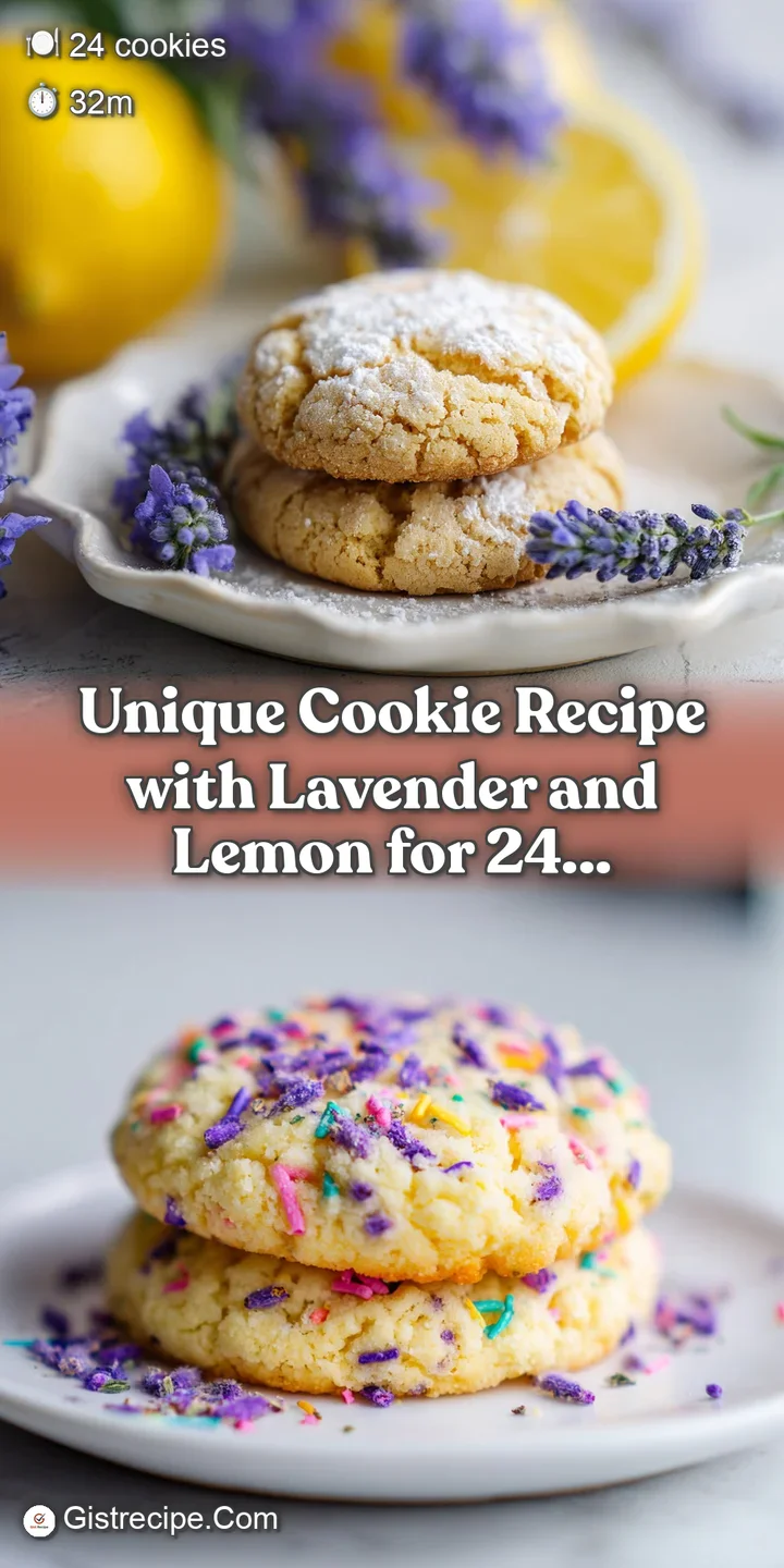 Close-up of a lavender lemon cookie, showcasing its crinkled surface and the specks of lavender and lemon zest within.