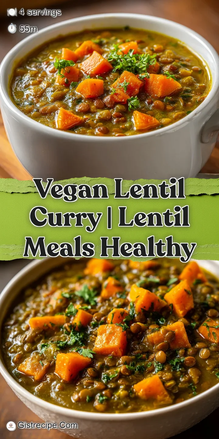 Extreme close-up of thick, creamy golden curry with tender lentils and a swirl of rich white coconut milk cream.