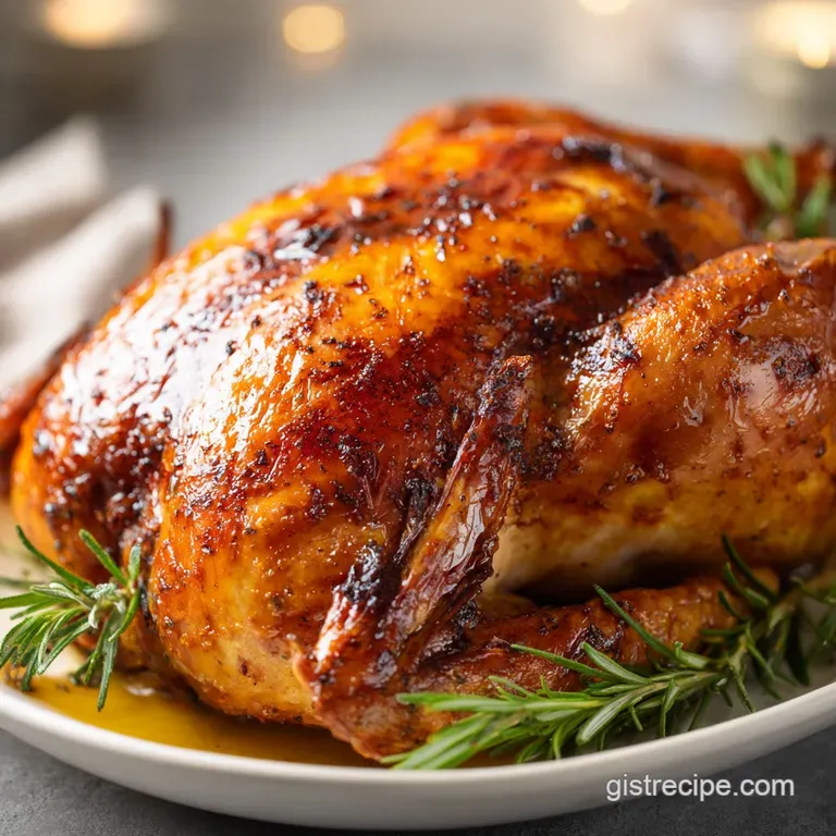 Platter with sliced, juicy turkey breast, glistening with savory juices, alongside colorful stuffing and vibrant cranberry...