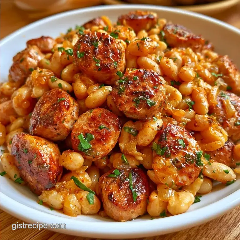 Creamy Tuscan Chicken Sausage White Bean Skillet