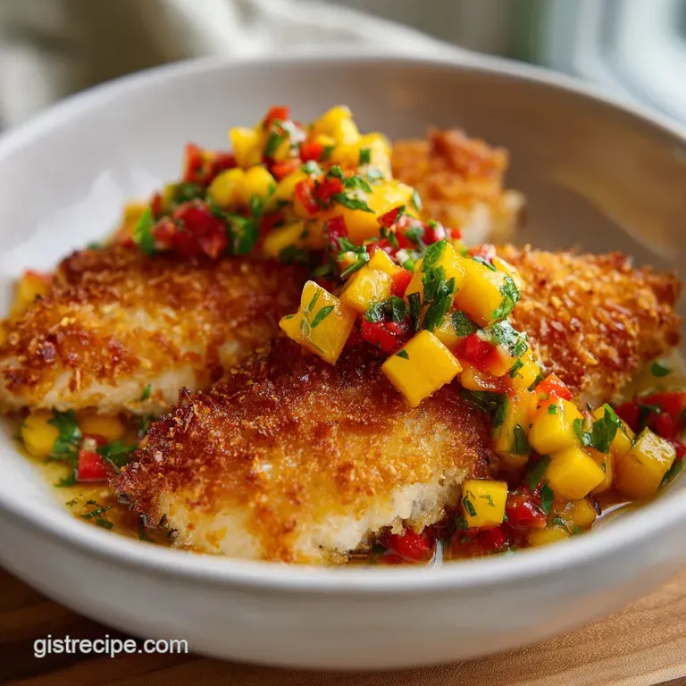 Coconut Crusted Fish with Mango Salsa