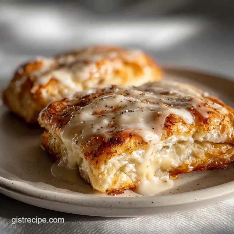 Elegant cream cheese danish plated with powdered sugar dusting. Swirls of creamy filling peek through golden, crisp pastry...