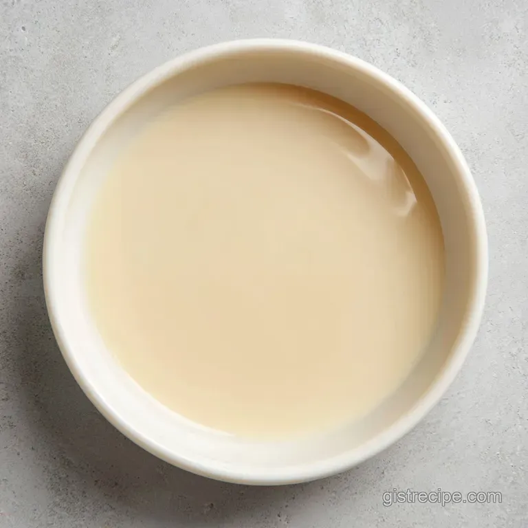 Glossy, rich cream-colored sauce drizzled elegantly over vibrant steamed broccoli and carrots on a minimalist white plate.