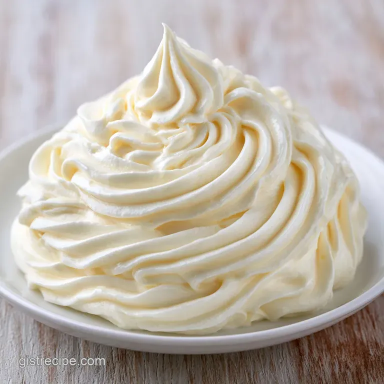 Velvety white frosting piped into elegant swirls on a cake slice, accented by a single bright red raspberry.