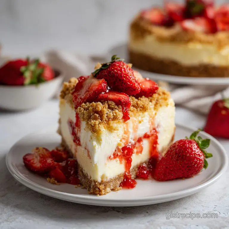 Easy Strawberry Crunch Cheesecake: Creamy and No Bake