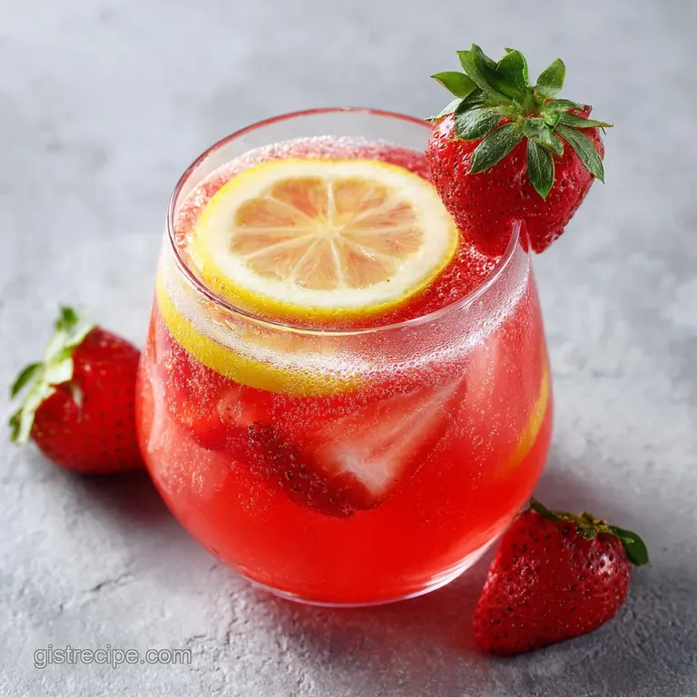 Frosted glass filled with pink lemonade, garnished with lemon wedges and fresh mint sprigs.