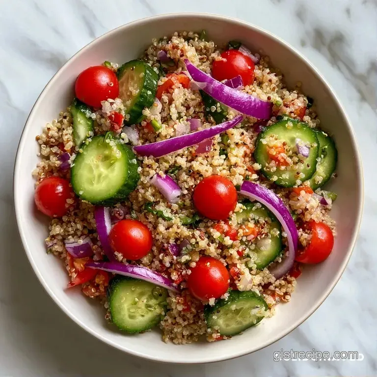 Fresh grain salad in a ceramic bowl, garnished with sprigs of parsley and a drizzle of golden olive oil.