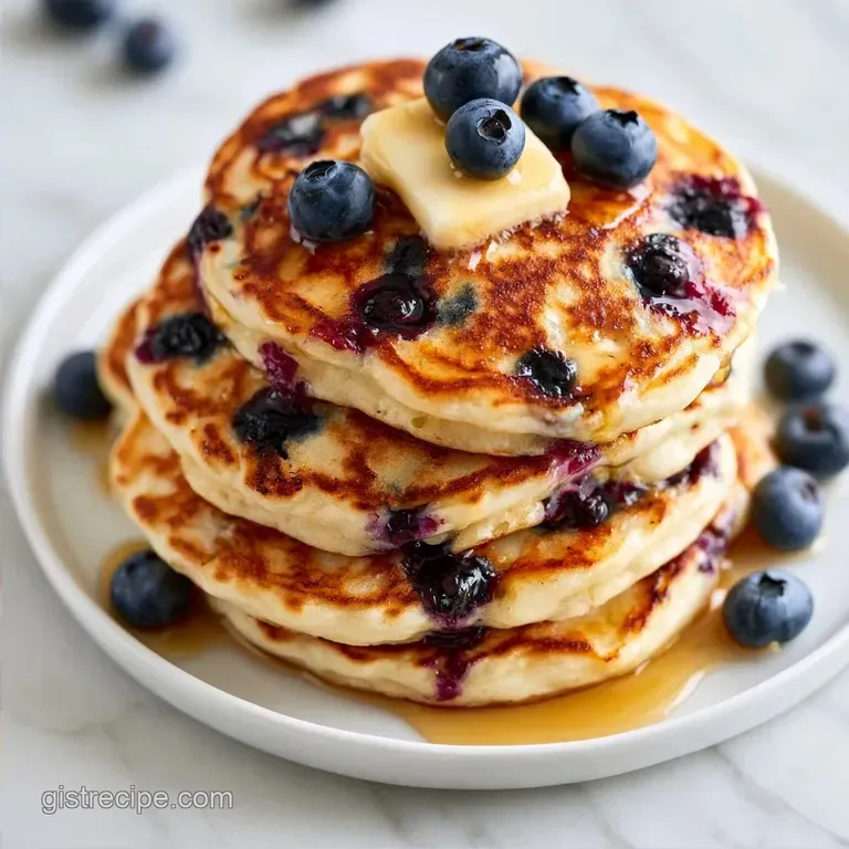 Fluffy Blueberry Pancakes with Buttermilk