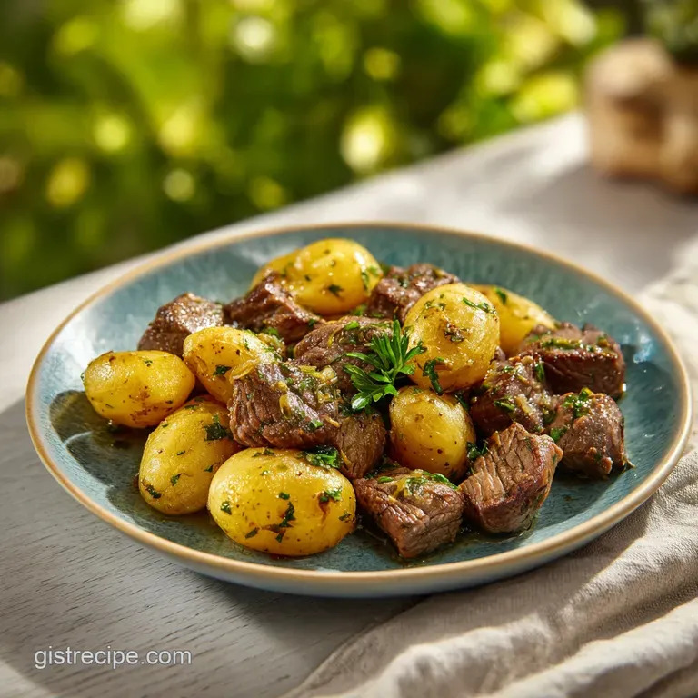 Garlic Butter Beef Potatoes: Crispy and Tender
