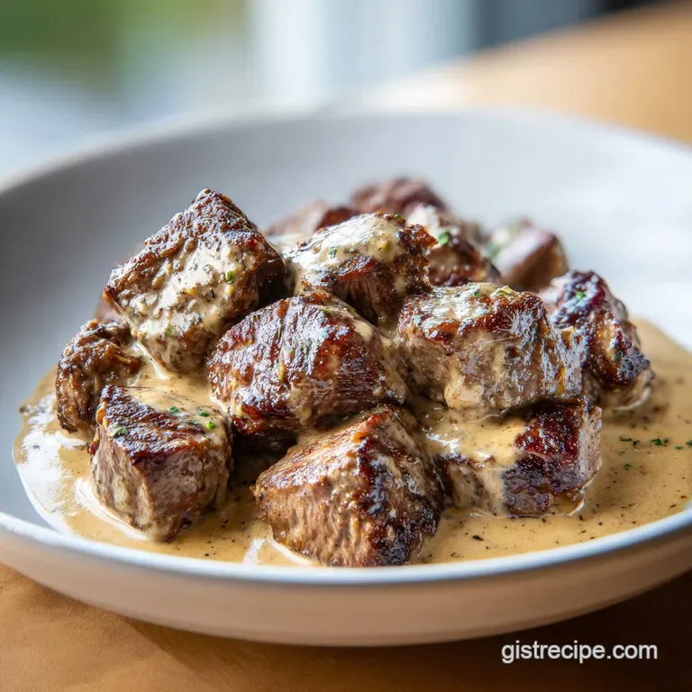 Garlic Butter Steak Bites: Parmesan Cream Sauce