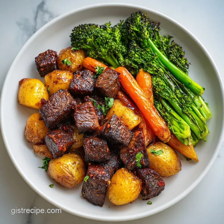 Sheet Pan Garlic Butter Steak Veggies: Tender and Savory