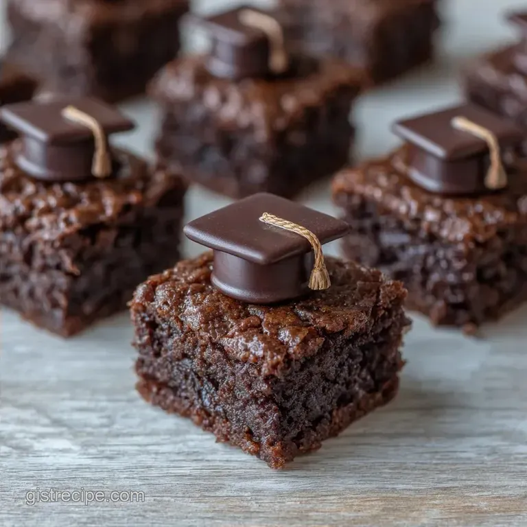 Graduation Cap Bites: Fudgy Chocolate Brownies
