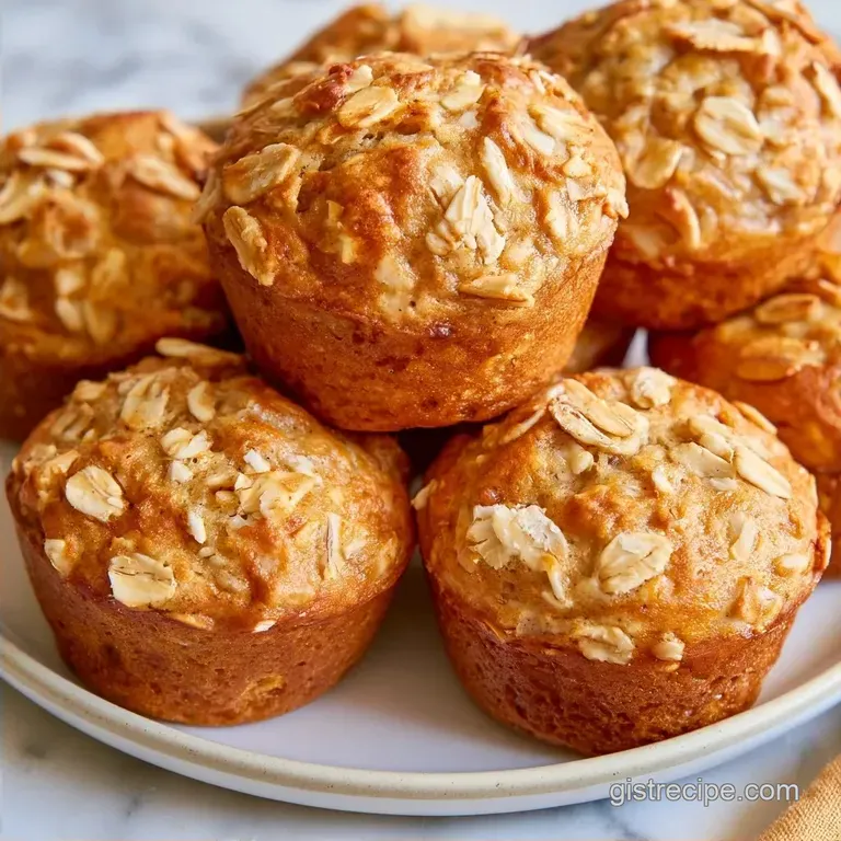 Healthy Banana Oat Muffins with Greek Yogurt