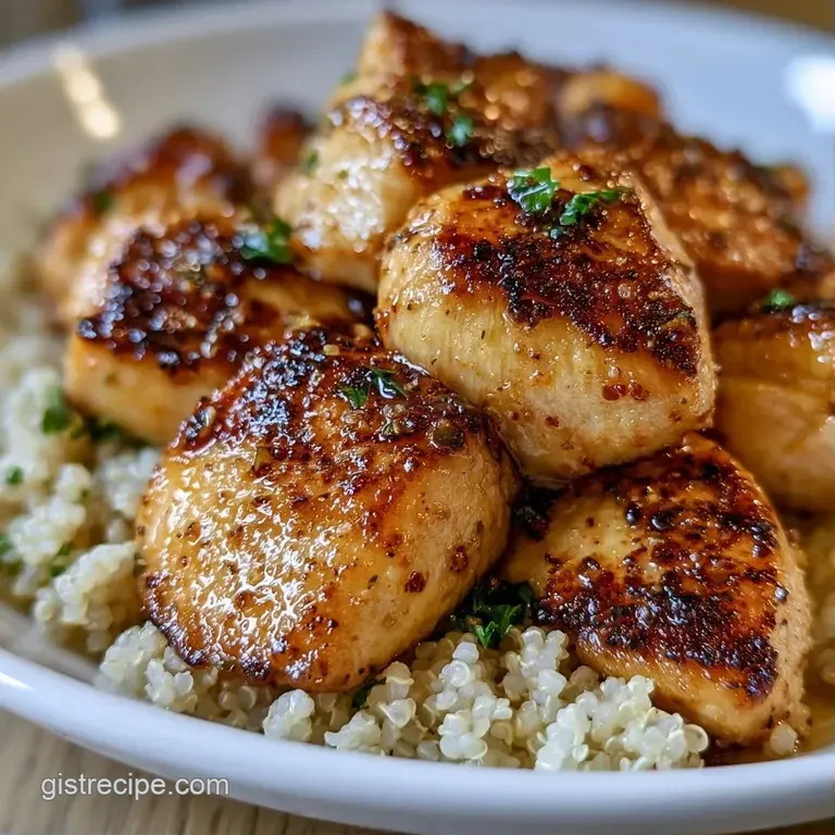 Colorful array of grilled chicken, fluffy quinoa, and sliced avocado arranged neatly on a matte grey plate.