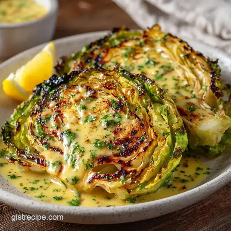 Lemon Dijon Cabbage Steaks: Roasted and Tangy