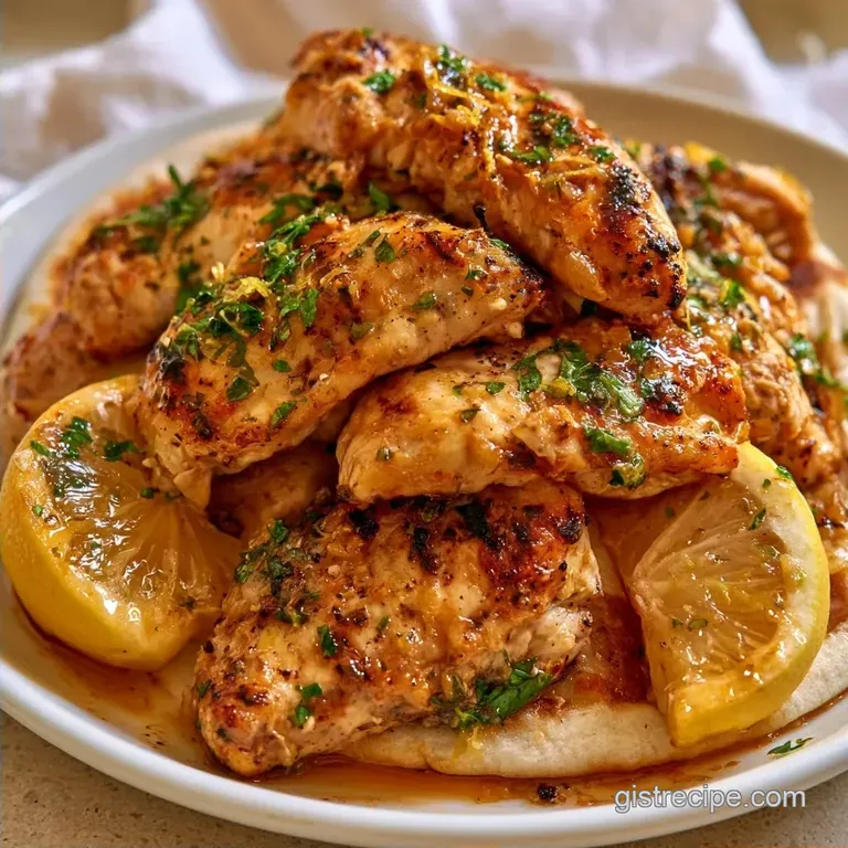 Lemon Yogurt Chicken Flatbreads with Garlic
