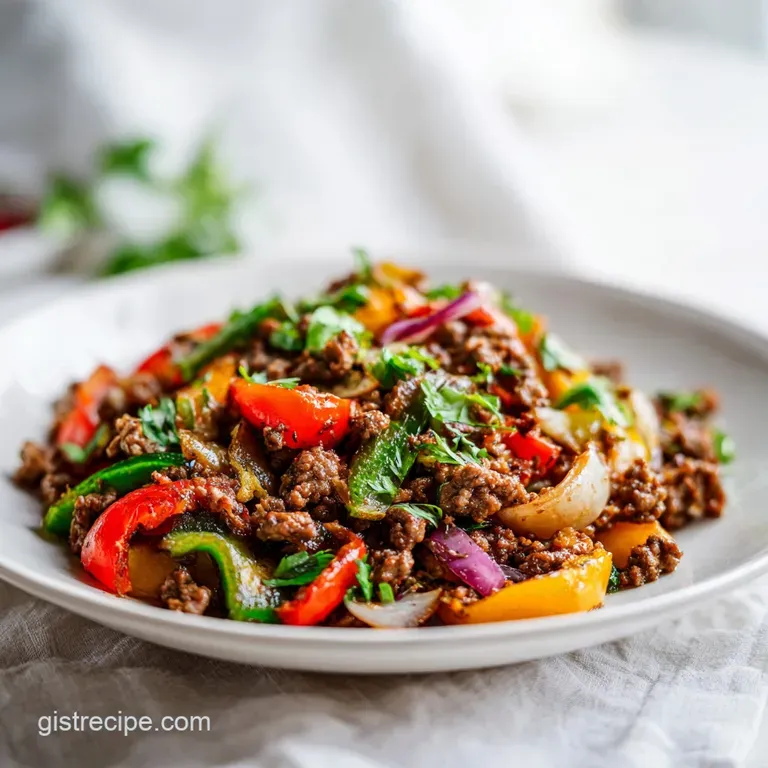 Mediterranean Ground Beef Stir Fry Skillet