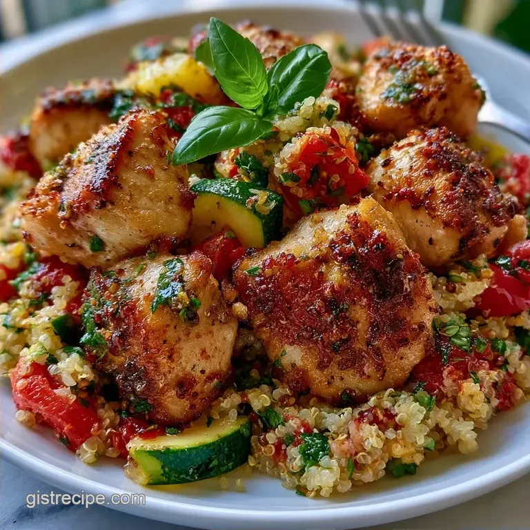 High-Protein Mediterranean Chicken Quinoa Bowl