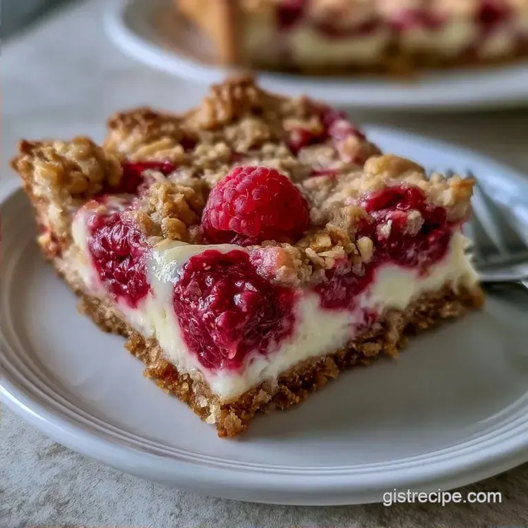 Raspberry Cream Cheese Bars with Buttery Crumble