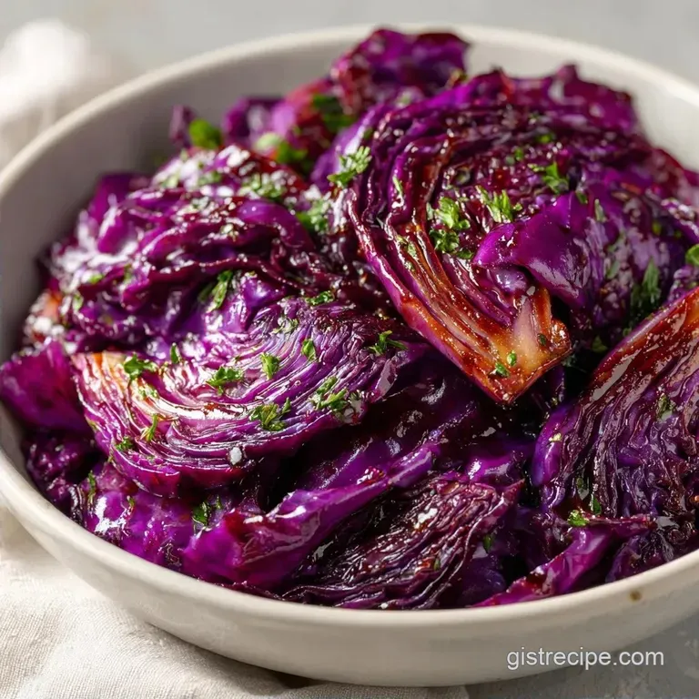 Caramelized Roasted Red Cabbage Wedges